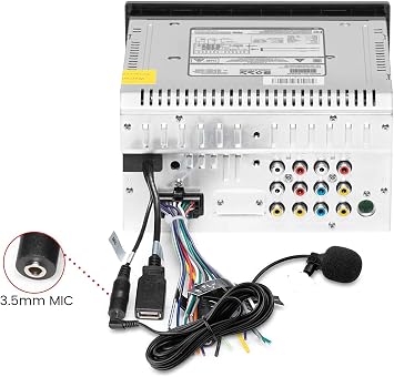 FingerLakes Mic 3.5mm External Microphone Assembly for Car Vehicle Head Unit Bluetooth Enabled Audio Stereo Radio Receiver GPS DVD with 3m Cable Plug and Play, FL11
