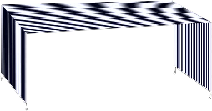 BenefitUSA 18 x 8.2 Universal Replacement Canopy Top Cover for Pergola Structure Blue with White