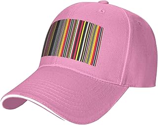 Gorras de béisbol ajustables con estampado vertical y rayas de colores, estilo sándwich, ajuste cómodo y seguro durante todo el año