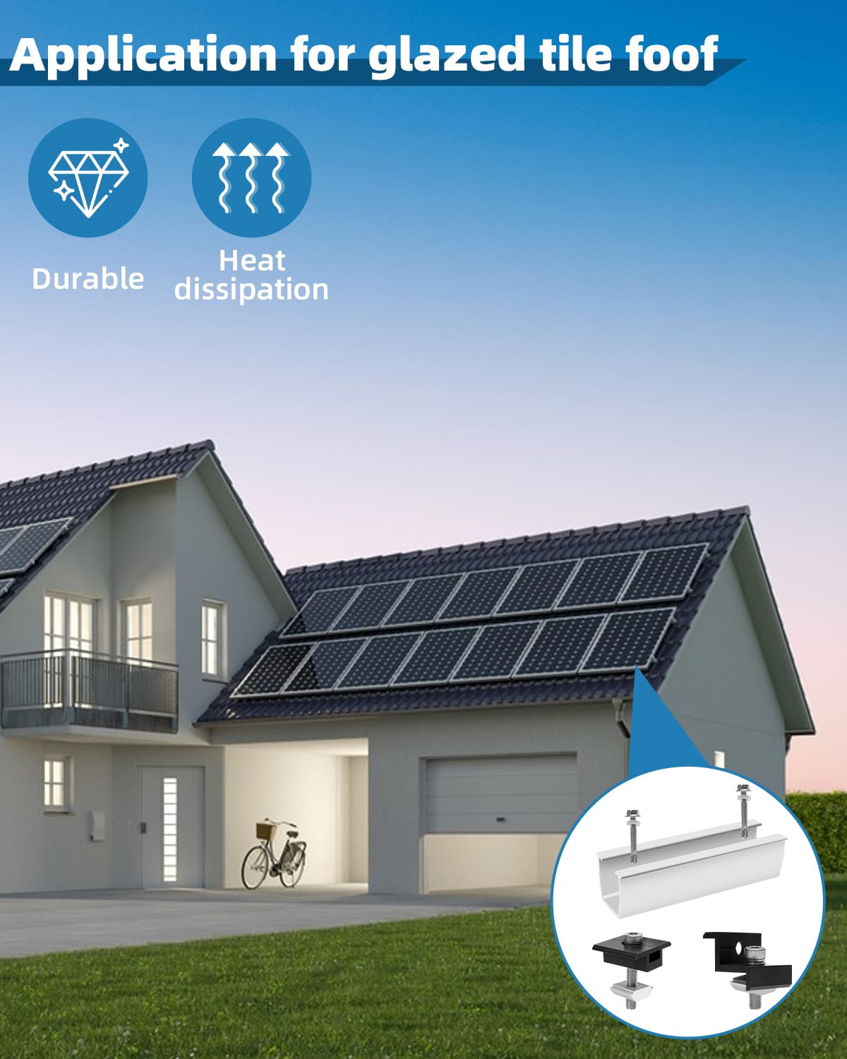 Kit di supporto solare per tetto in metallo 12cm,fissaggio pannelli fotovoltaici (30 – 35 mm) staffe a l per pannelli solari,Kit Staffe Fotovoltaico,Piastra per Tetto Piatto,per Camper Solare