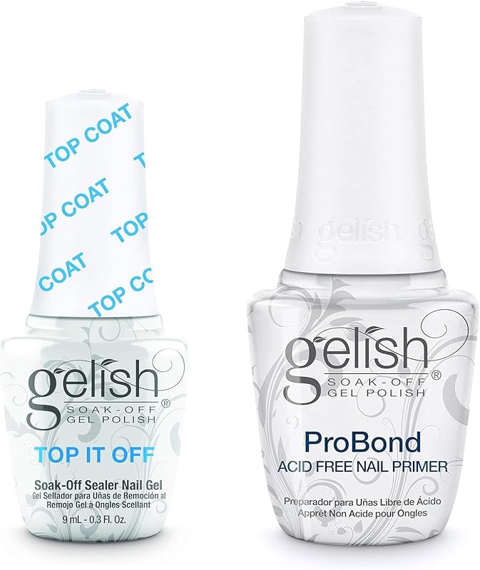 Gelish ProBond Nail Primer Mini Top It Off Sealer Gel for Gel Nail Polish (15ml ProBond and 9ml Top It Off)