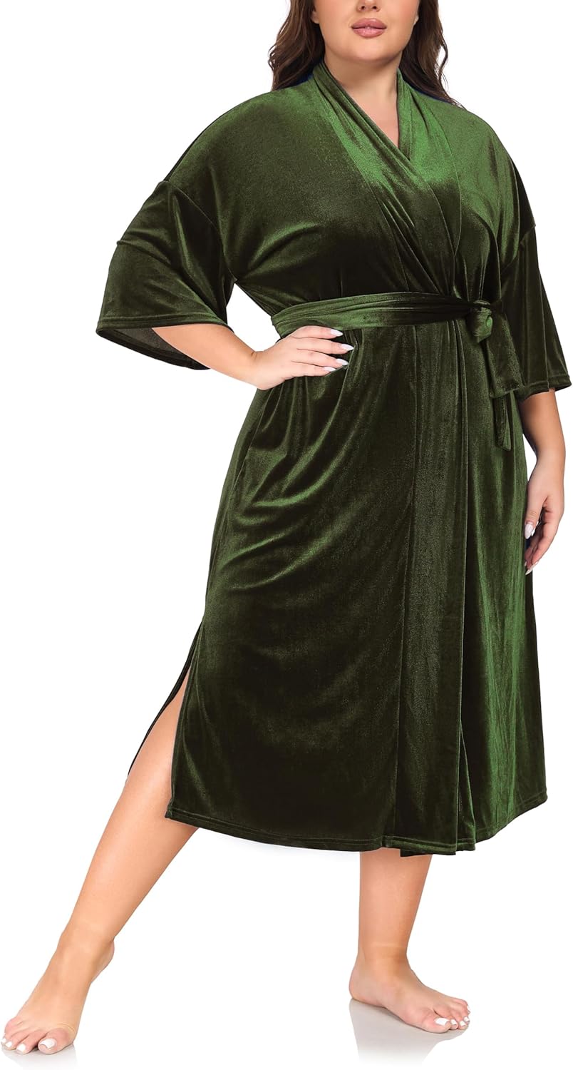 Bata De Noche Para Bata Kimono Satinada Mujer Conjunto Albornoz Kimono