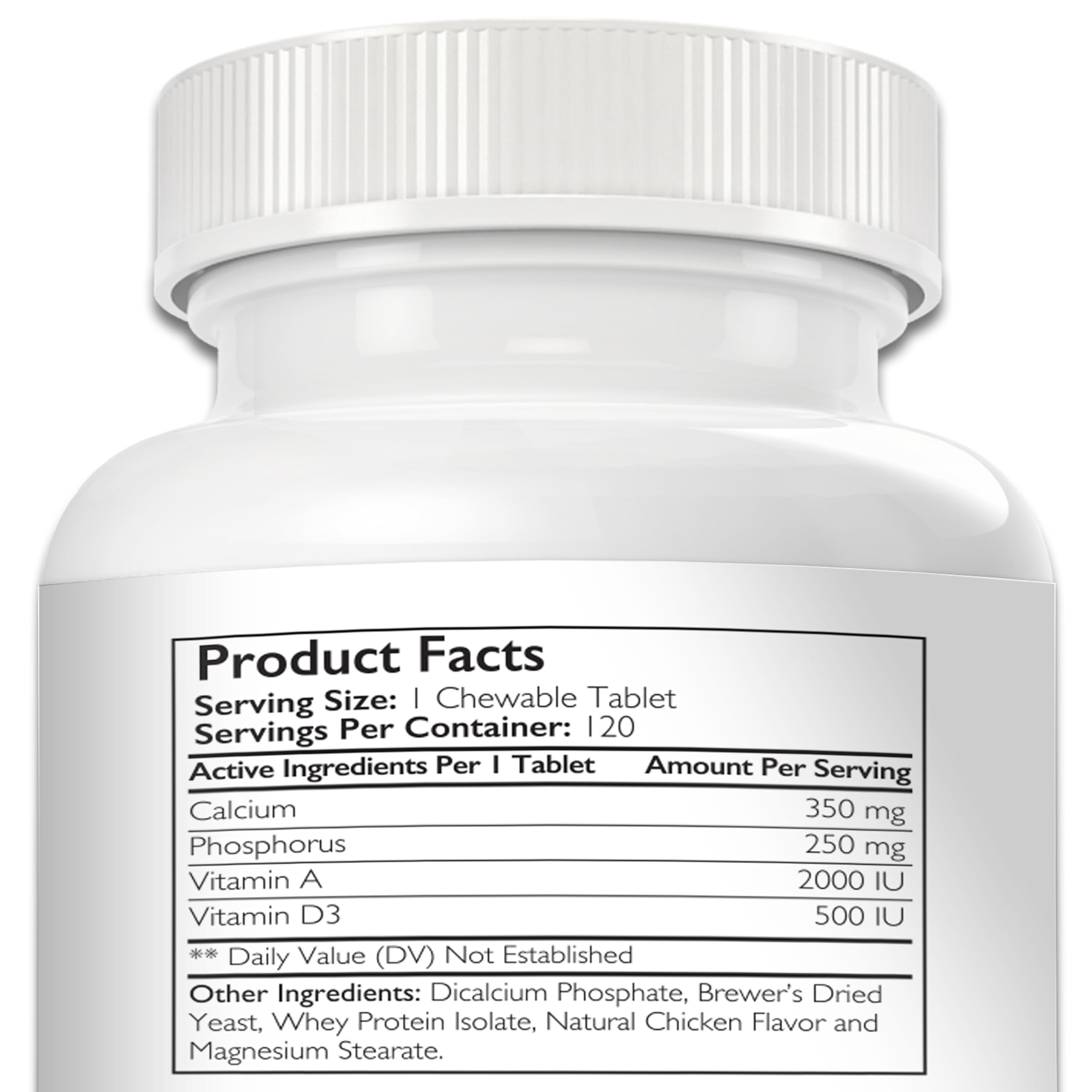 Nutrition Strength Calcium Phosphorus for Dogs Supplement, Provide Calcium for Puppies, Promote Healthy Dog Bones and Puppy Growth Rate, Dog Bone Supplement, 120 Chewable Tablets