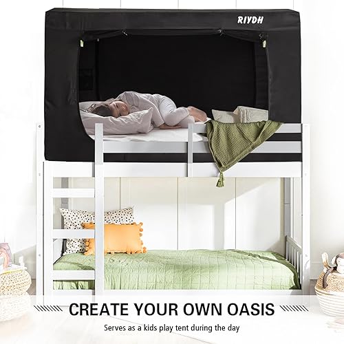 Miniatura 5 de RIYDH Tienda de campaña con dosel de cama individual para adultos, tienda de campaña portátil de ensueño para interiores, 70% de opacidad con 3