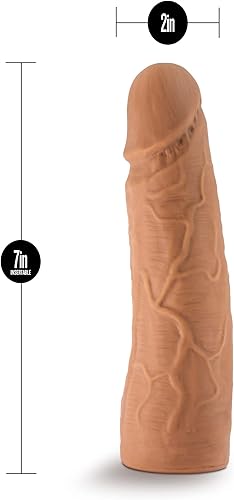 Miniatura 3 de Blush Novelties Consolador de 7 pulgadas con bloqueo en la base, compatible con ventosa y arnés, textura realista, eje delgado, punta cónica, se