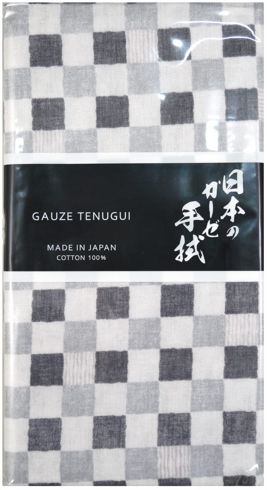 ミクラ Double Gauze Tenugui, Japanese Towel, Ichimatsu (Gray)