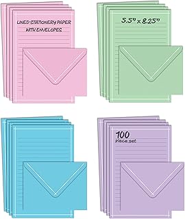 Better Office Products Mini Stationery Set, 100 Piece Set (50 Lined Shee...