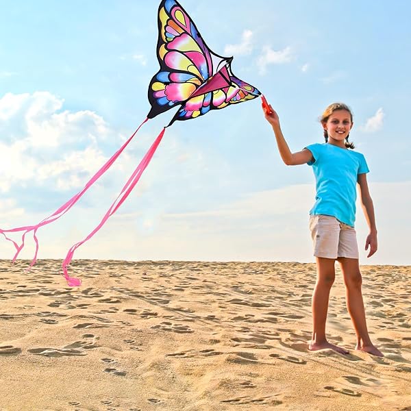 Simxkai Butterfly Kite for Kids & Adults, Easy to Fly for Beginners - 4