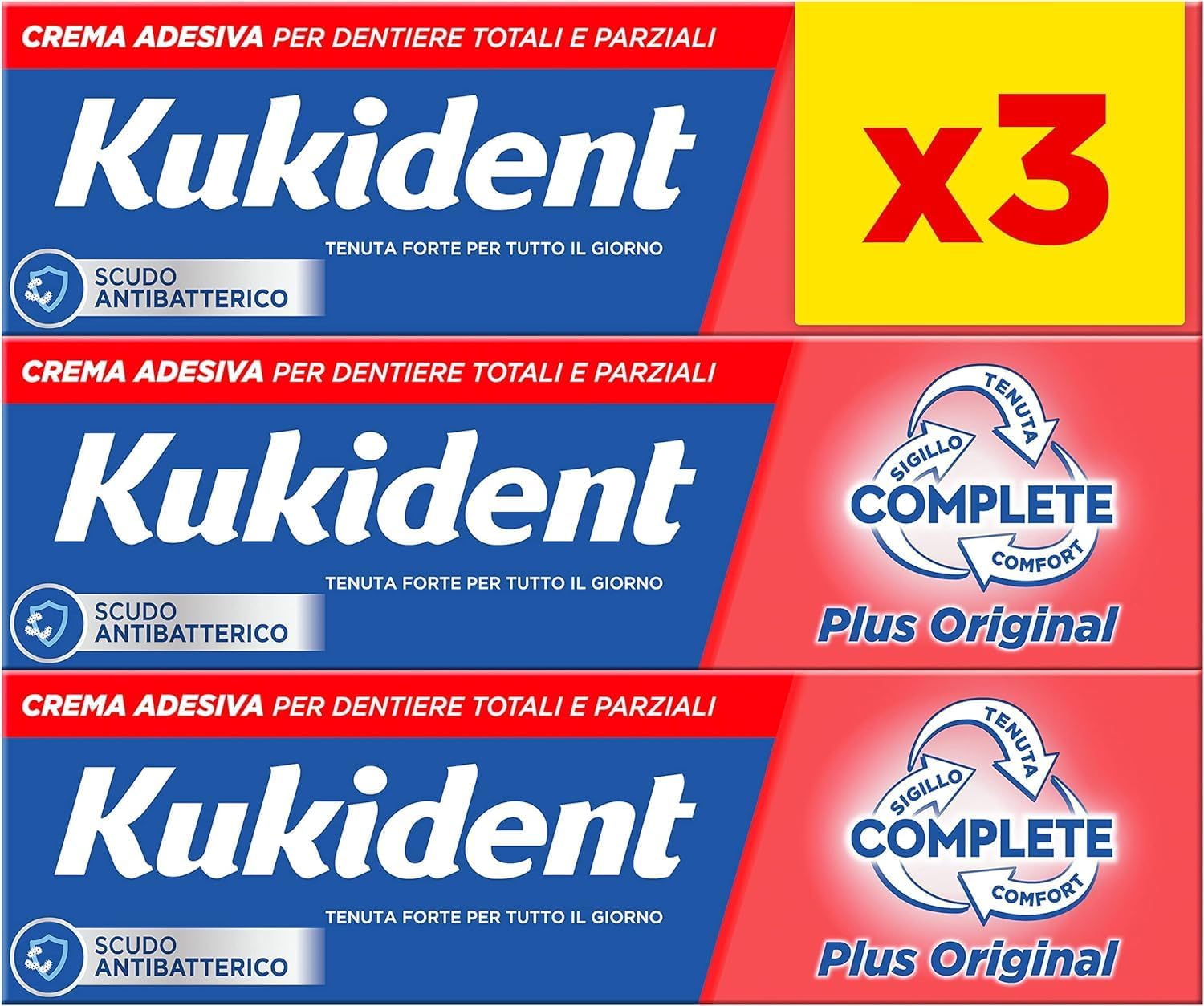 KukidentComplete Plus Original Adhesive Cream 35g For Total and Partial Teeth Light Mint Flavour