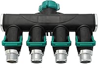 Vista 4 de Conector de manguera de metal divisor de manguera de jardín de 4 vías, fácil agarre, fácil de abrir