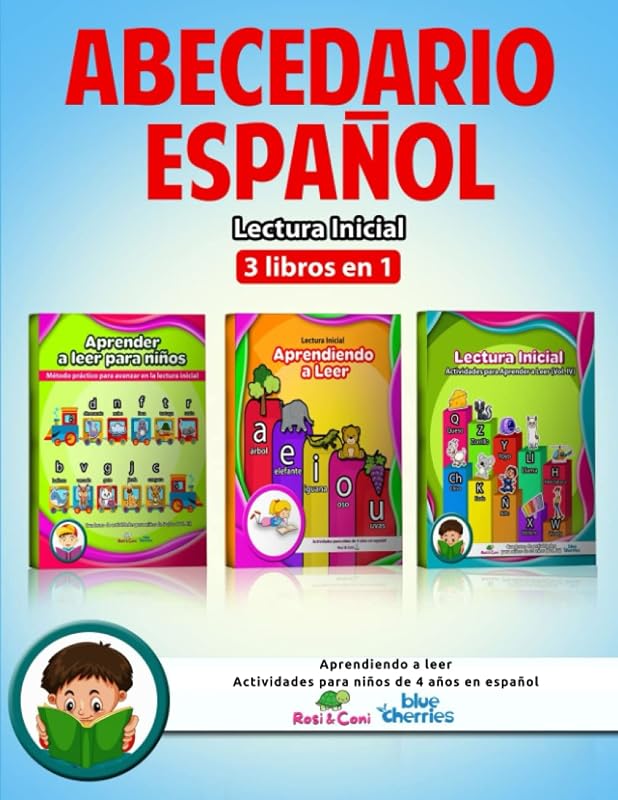 Abecedario Español | 3 libros en 1 | Lectura inicial | Aprendiendo a leer | Actividades para niños de 4 años en español (Spanish Edition)