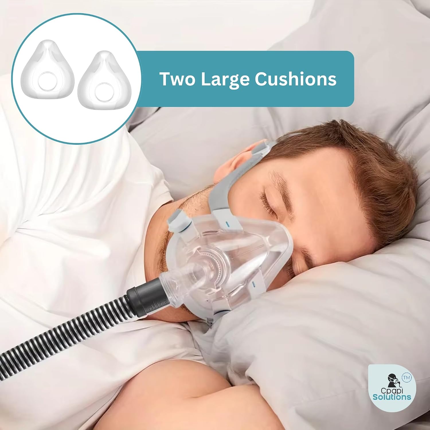 F20 Replacement Cushion – Compatible with AirFit & AirTouch CPAP Masks, Soft Silicone Seal, Snug Fit for Nose & Mouth, Durable & Comfortable (Clear 2 Pack, Large)