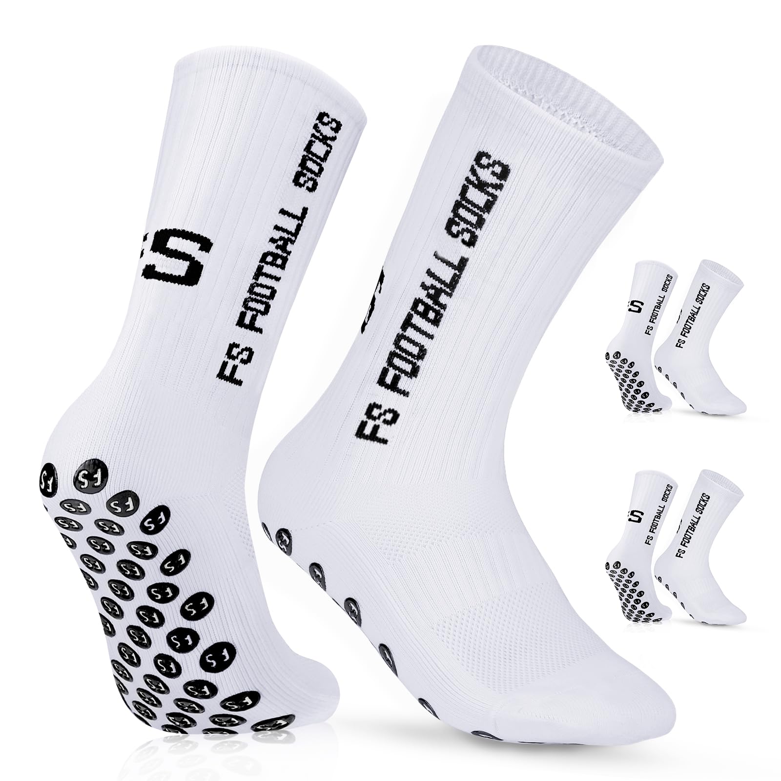 Grip Socken Fussball 2 paar Fussball Socken Herren Unisex Socks | Anti-Rutsch-Design | Universal-Maßstab 39-46 | 75% Baumwolle | Stutzen Fußball Socken Kinder, Fussballsocken Männer