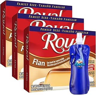 Candy Freezer Rø¥al Flan Instant Dessert Mix, No Caramel Sauce Included, 3.81 oz Family Size Box with Collapsible Bottle