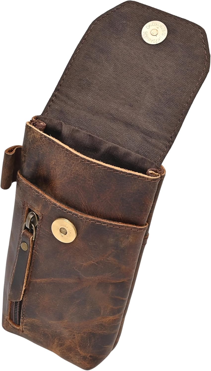 Autentico Genuine Leather Phone Holster Pouch with Belt Clip Cell Phone Cover 8X4 Magnetic Closure ID Card Holder Brown Universal Case for iPhone Samsung Galaxy Google Pixel Leather All Smart Phones - Image 9