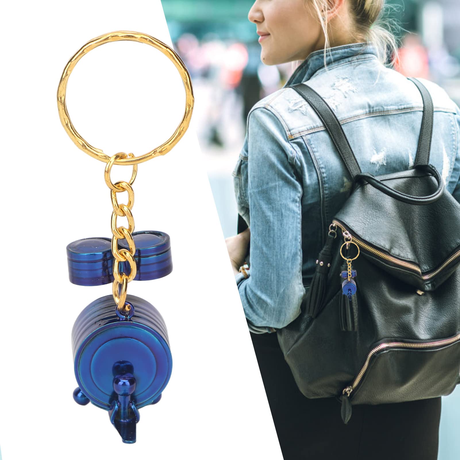 UBERSWEET® Mini Keychain, Outdoor Metal Real-Look Mini Battery Keychain (Blue) |||