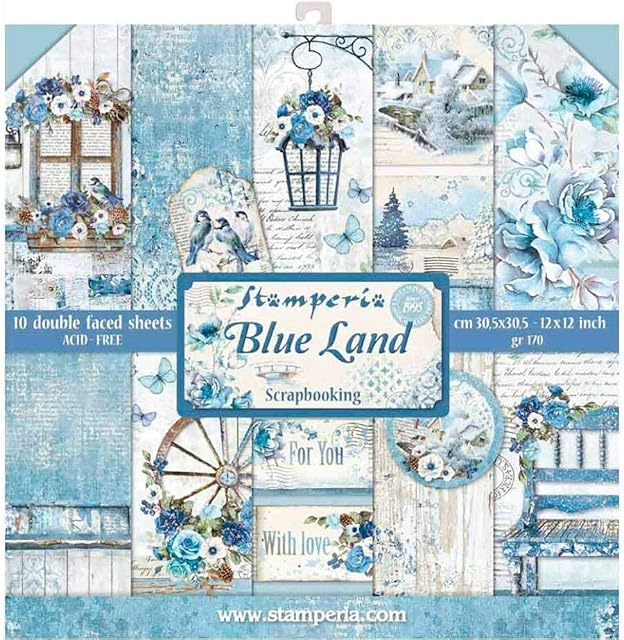 Stamperia Blue Land Paper Pad 30x30