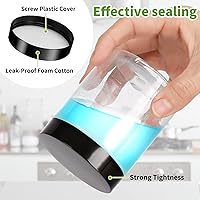 Vista 3 de Mfacoy Paquete de 6 tarros de plástico con tapas, contenedor de almacenamiento transparente de 8 onzas, tarros de plástico a prueba de fugas