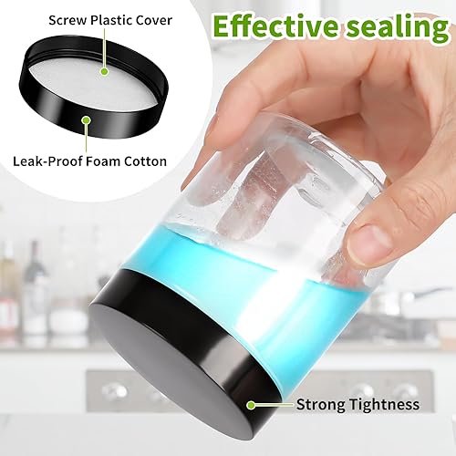 Miniatura 3 de Mfacoy Paquete de 6 tarros de plástico con tapas, contenedor de almacenamiento transparente de 16 onzas, tarros de plástico Mason de plástico a