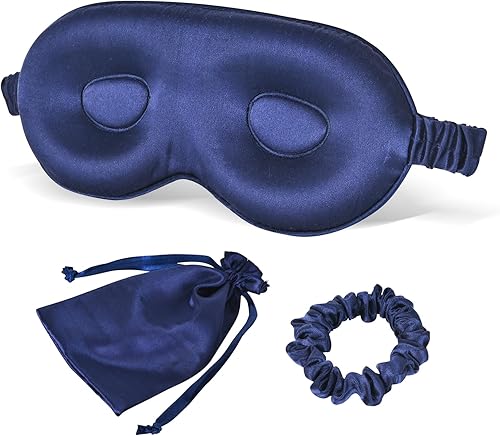 Euatiwal Silk Sleep Mask, Eye Masks for Sleeping,3D Contoured Cup Eye Mask for S