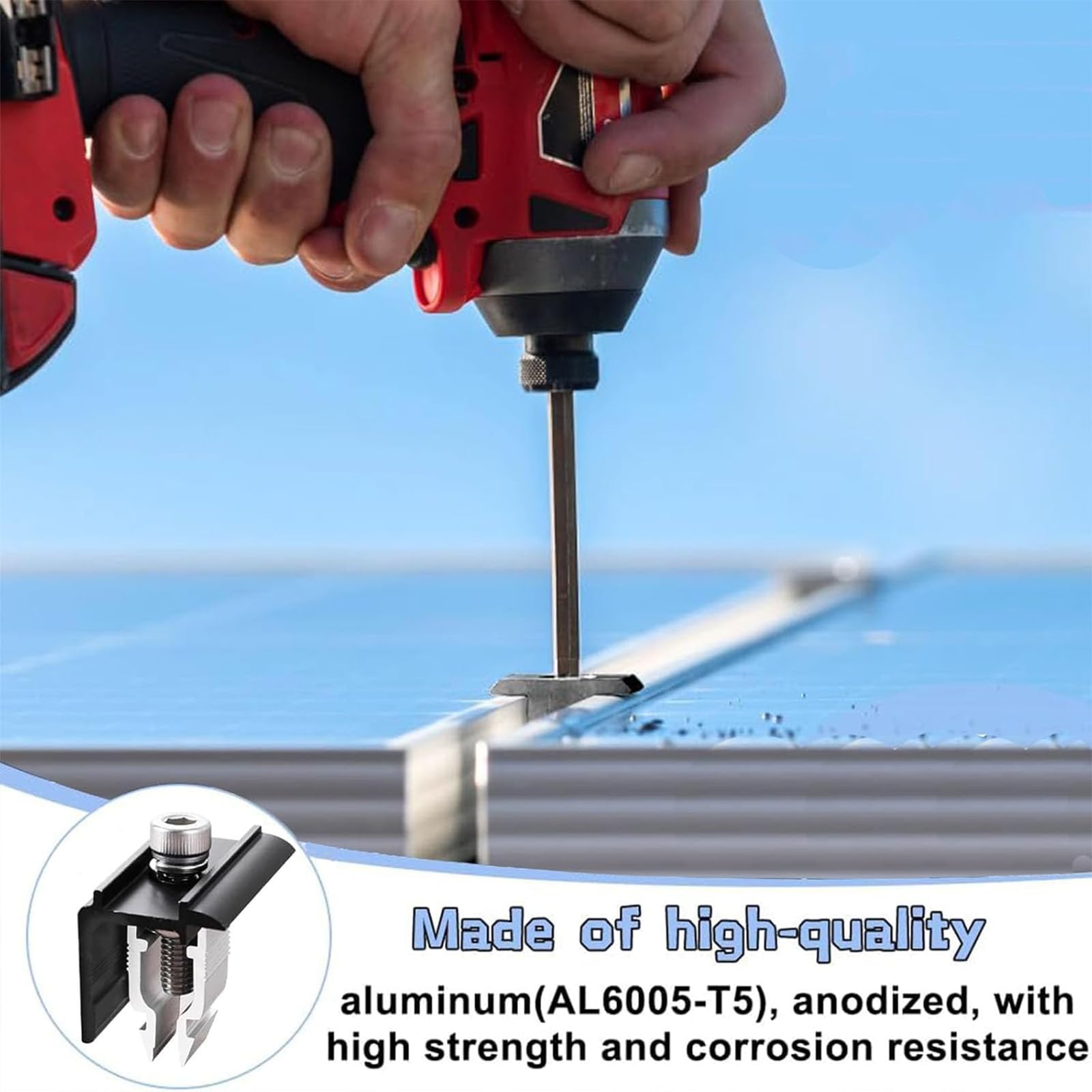 4er-Set Endklemme Halterung Balkonkraftwerk – 30 Mm, Alu Schwarz – Für Solarmodule – Wetterfest & Stabil