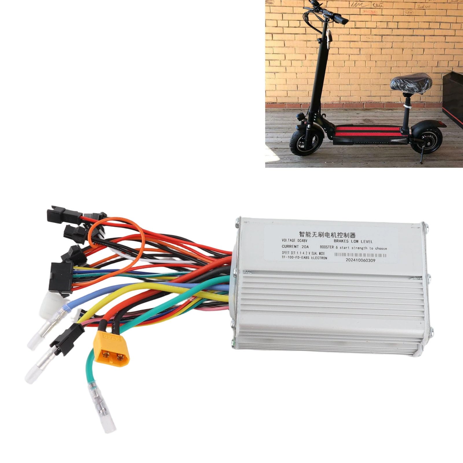 VBESTLIFE Controller Scooter Elettrico 48V 20A Controller Motore Brushless Intelligente, per Tipo M4 2 Ruote