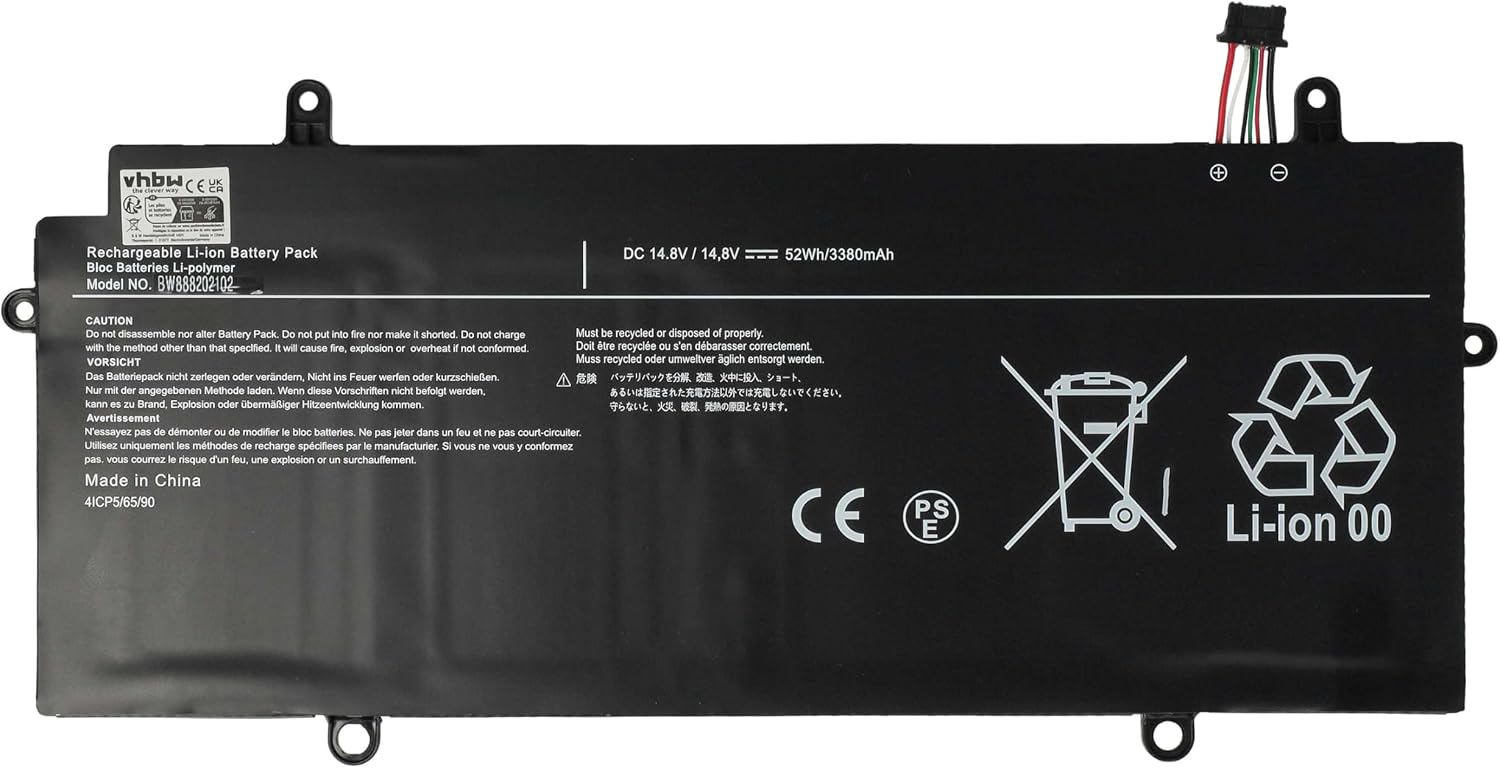 vhbw Akumulator kompatybilny z Toshiba Portege Z30-B-740 Z30-B-743 Z30-BBT1300 Z30-B K02M Z30-B S01M Notebook 3350 mAh 14 8 V litowo-polimerowy