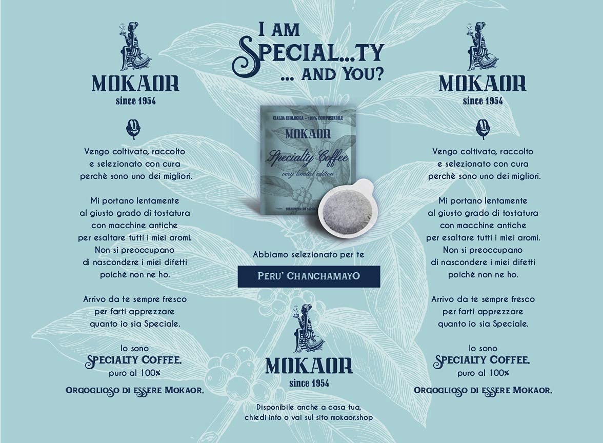 Mokaor - Paquete de 200 cápsulas de café especial - Edición limitada de origen único - 200 monodosis de papel ESE 44 mm
