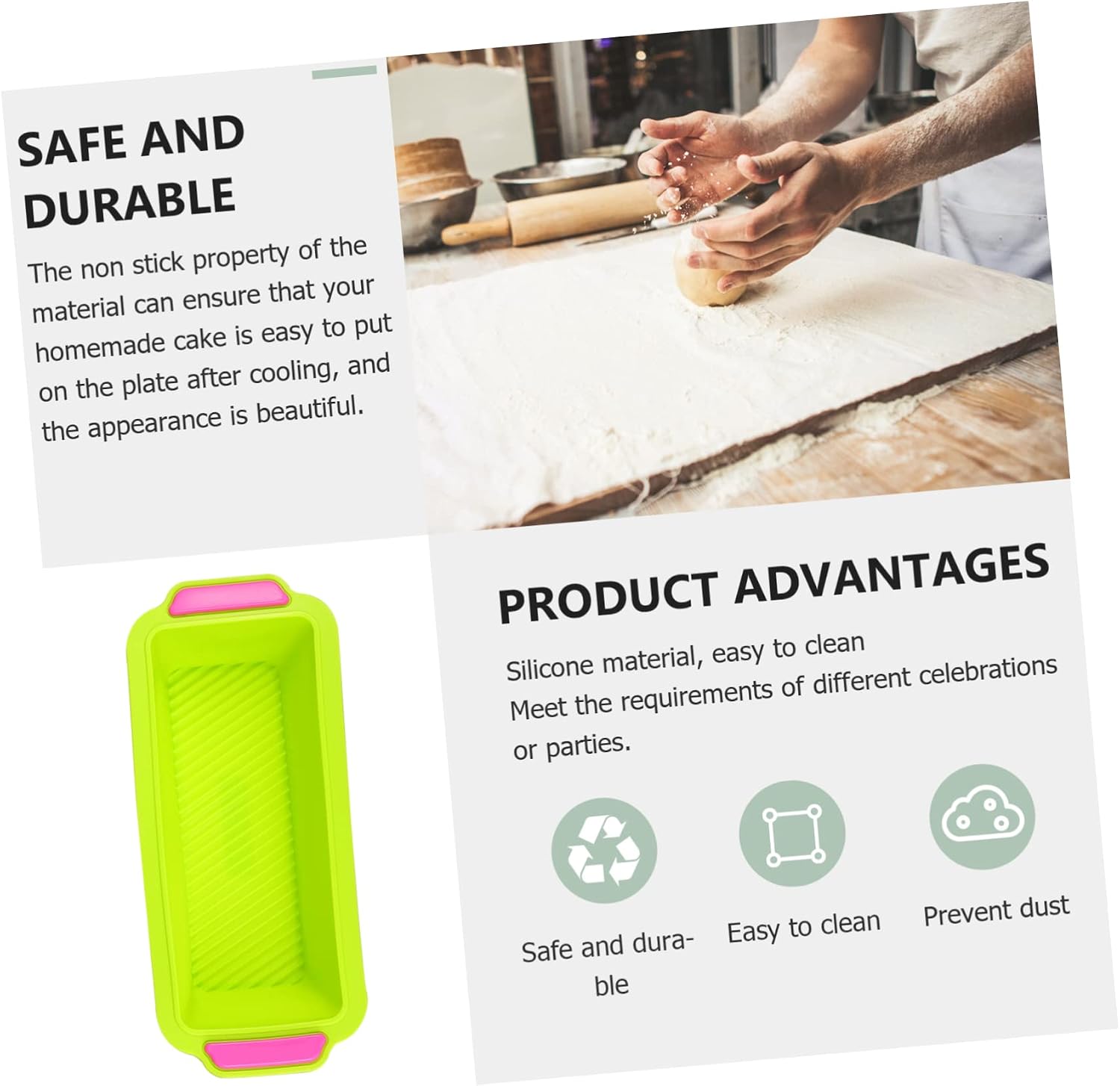 2pcs Diy Baking Tool French Bread Moulds Non-stick Silicone Baking Molds for Home