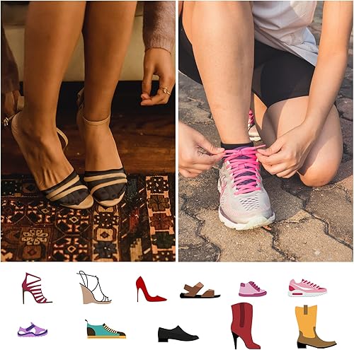 Miniatura 7 de Sintege 10 pares de calcetines para mujer con almohadillas acolchadas, almohadillas para el antepié, cojines medios calcetines, protectores