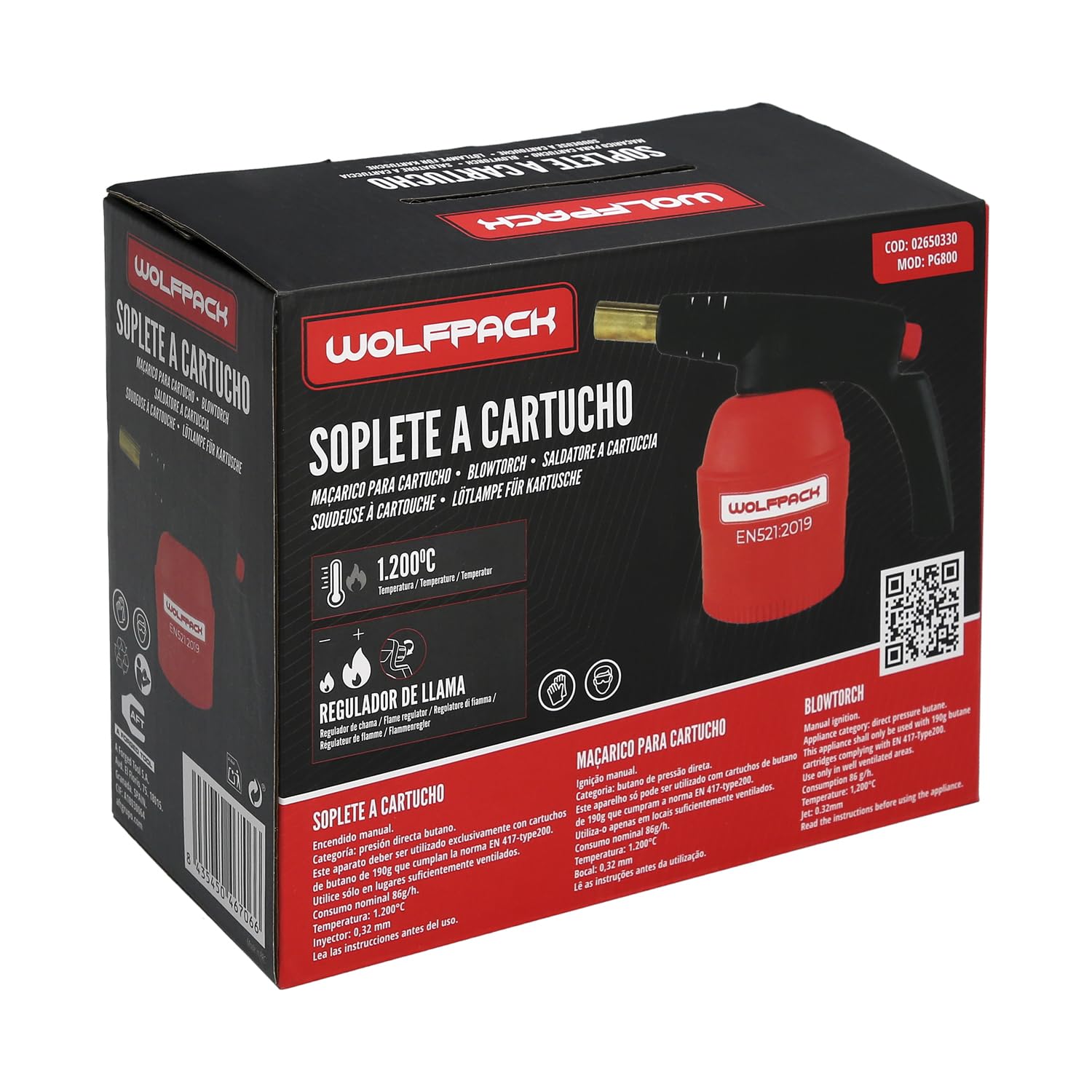 WOLFPACK LINEA PROFESIONAL Soplete A Cartucho Cuerpo ABS