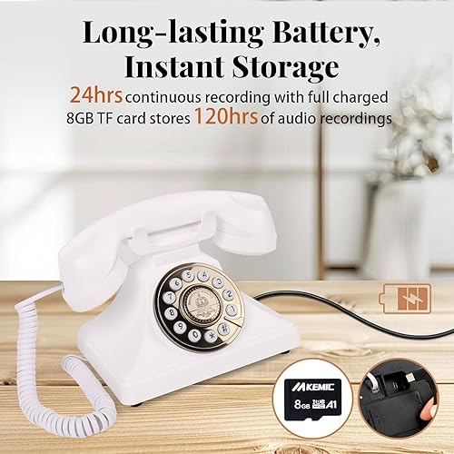 Miniatura 3 de Libro de invitados de audio, teléfono de boda, teléfono inalámbrico de audio, grabación de correo de voz reutilizable para bodas, fiestas de