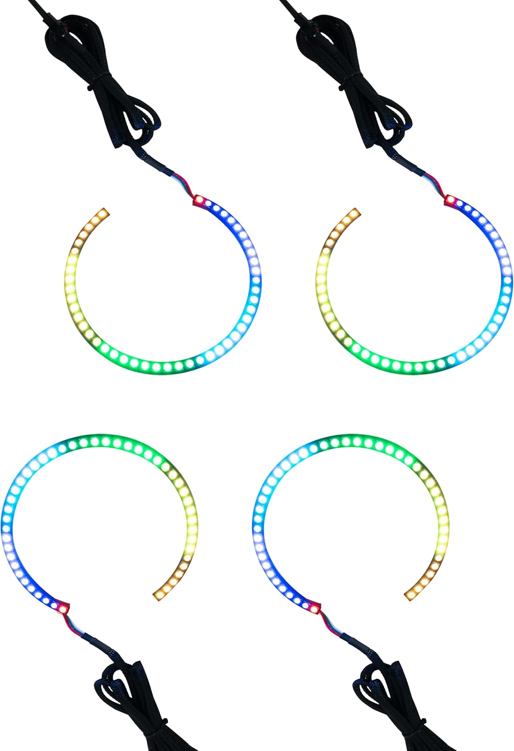 RGB Halo Kits Multicolored LED Headlights with High