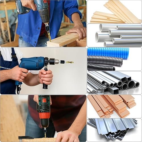 Miniatura 7 de QWORK HSS - Juego de 13 brocas combinadas SAEmétricas, juego de brocas y puntas de rosca, herramienta de roscado para taladrar roscado