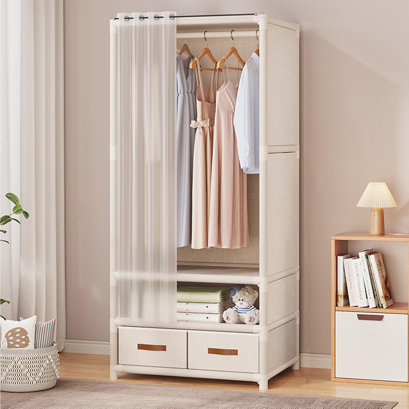 Amazon｜Vellichor ワードローブ 大容量 簡易クローゼット 組み立て式