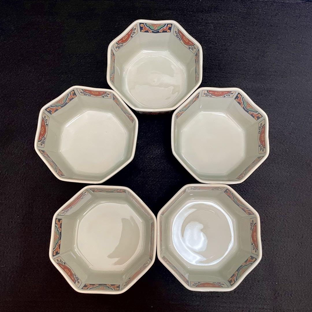 Amazon.co.jp: 有田焼 錦古伊万里 小鉢揃い 5個セット 八角鉢