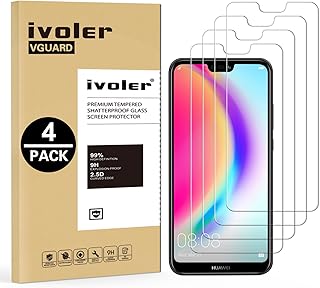 iVoler [4 Unidades] Protector de Pantalla para Huawei P20 Lite, Cristal Vidrio Templado Premium