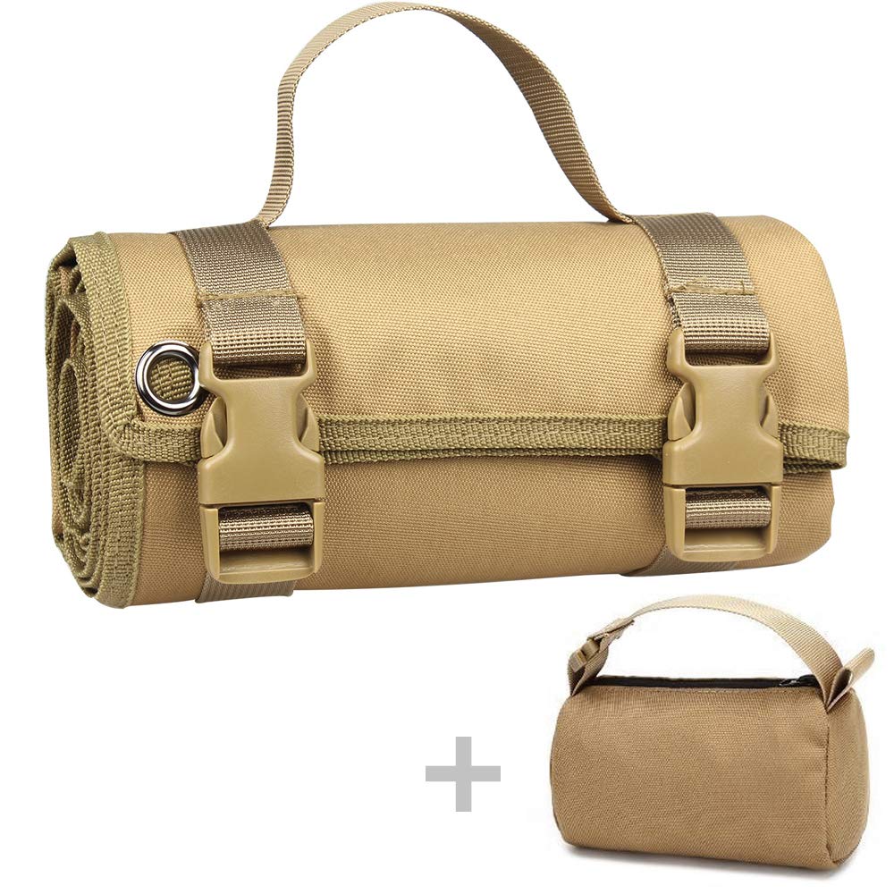 LIVANS Tactical Shooting Pad - Roll Up Prone Shooter Mat with Rest Sand Bag, Ideal for Range and Hunting