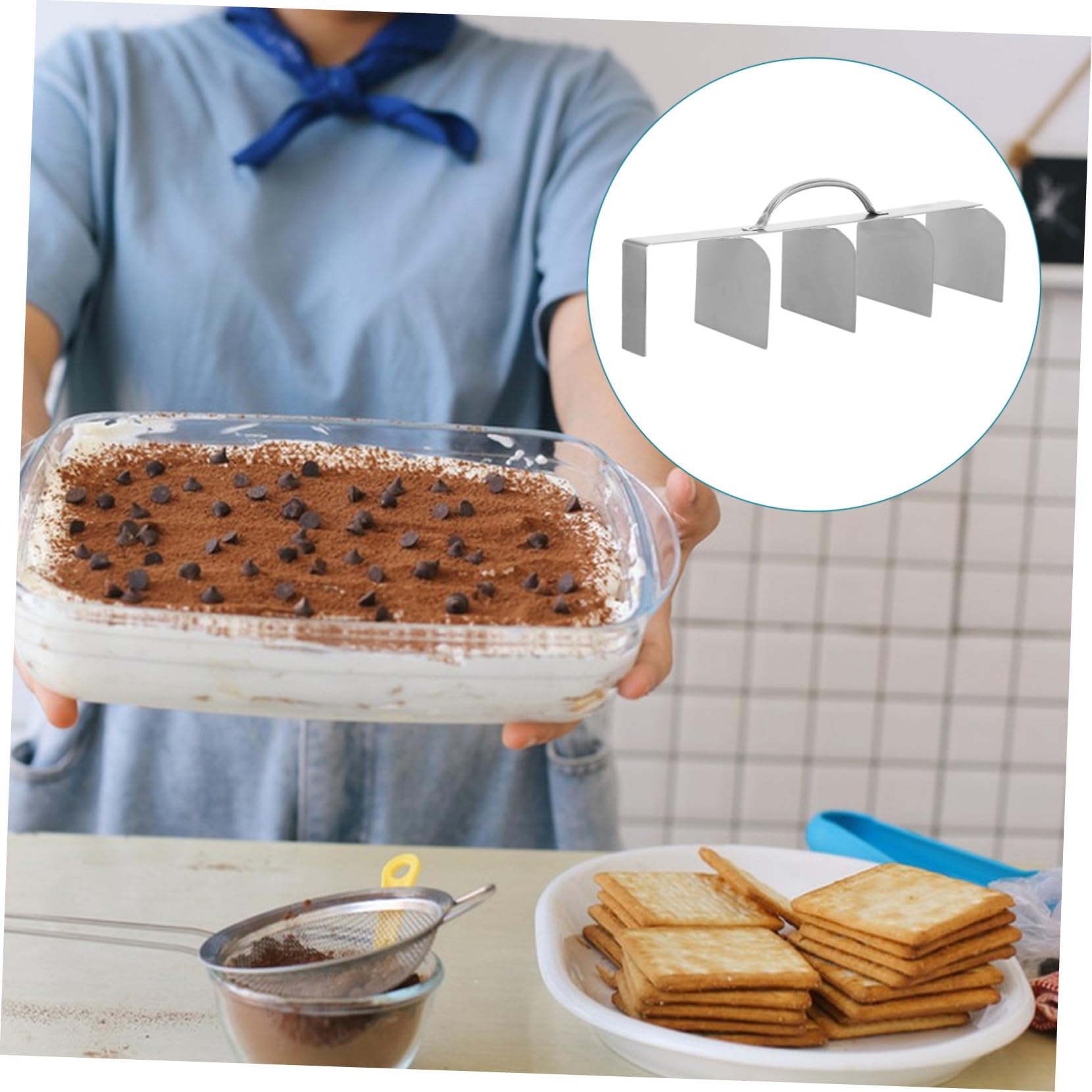 OUNONA Herramienta Divisora De Pasteles Herramienta para Cortar Tiramisú Divisor De Pasteles para Ocasiones Especiales De Acero Inoxidable