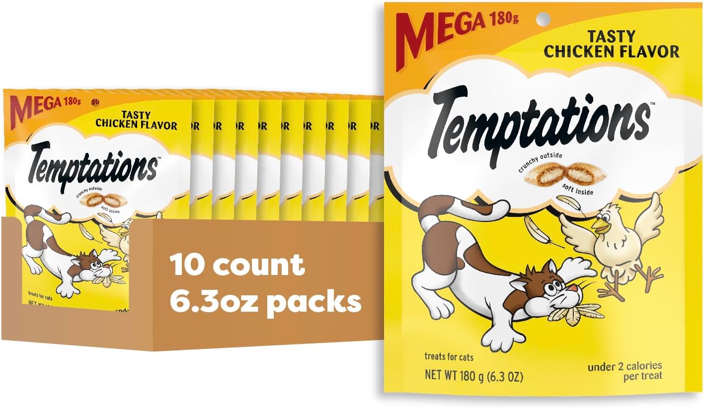 Classic Treats for Cats Tasty Chicken Flavor 6.3 Ounces; With Our Mouthwatering Menu We Have a Flavor For Every Feline (6.3 oz- Pack of 10)
