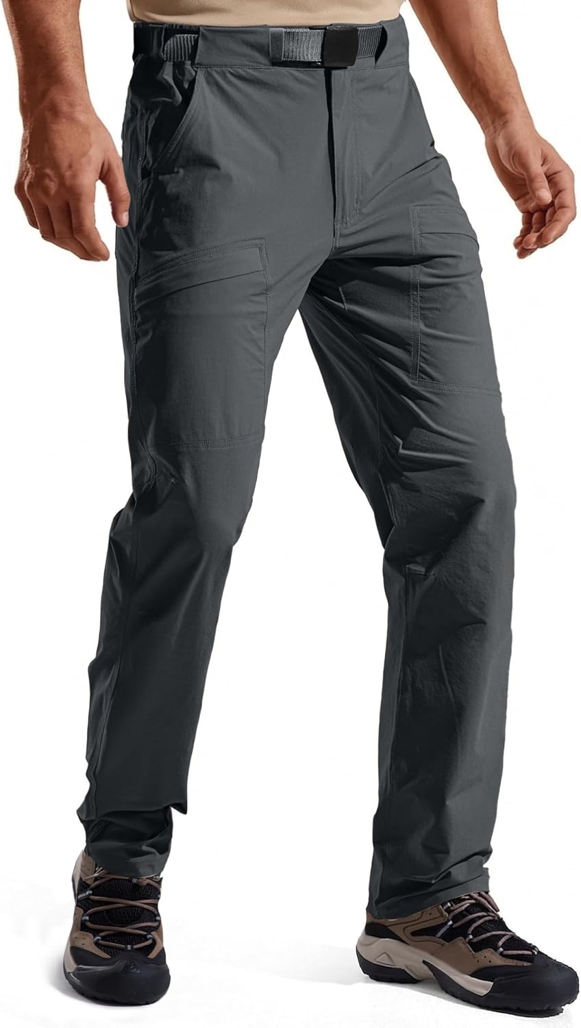 FREE SOLDIER Mens Hiking Pants Lightweight Work Cargo Stretch Nylon Waterproof Quick Dry Travel Fishing Outdoor Pants