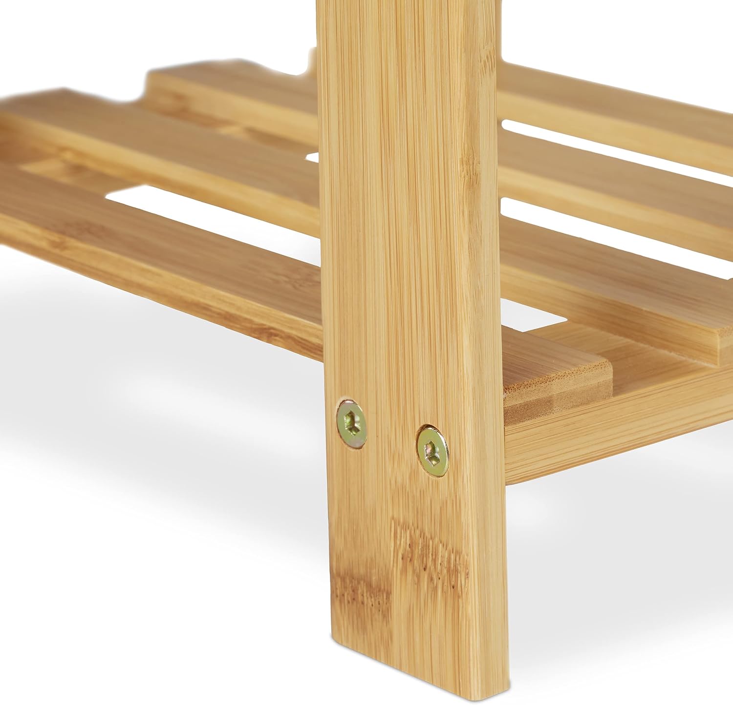 Relaxdays Bamboo Footstool, up to 100 kg, Sturdy Step Stool, Children's Stool Bathroom, Footstool, H x W x D: 33.5 x 25 x 39 cm, Natural