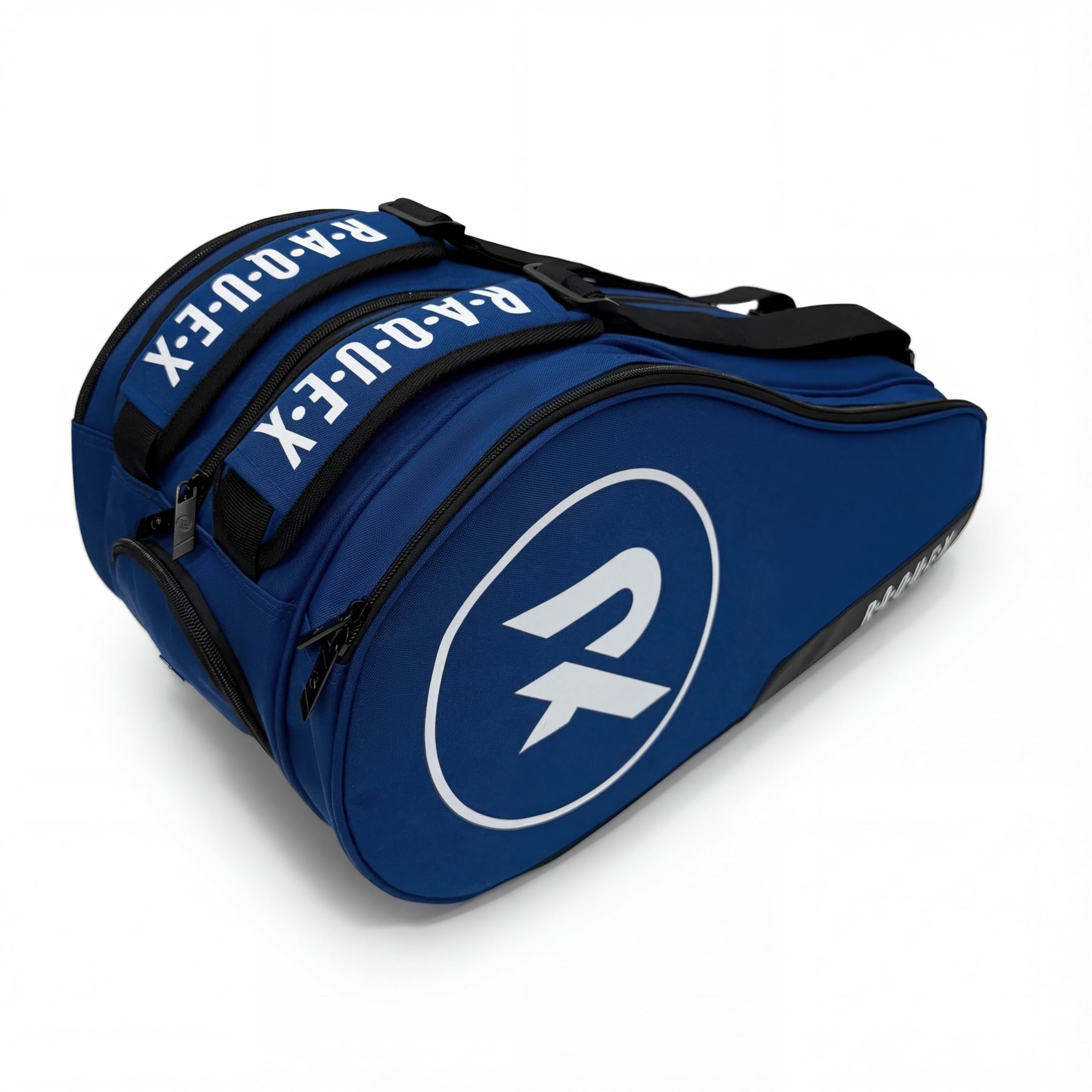 Raquex Engage 2 - Borsa per racchette da paddle (nero o blu) - Maniglia per il trasporto + doppia tracolla (stile zaino) - Fodera termica, scomparto per scarpe, scomparto centrale