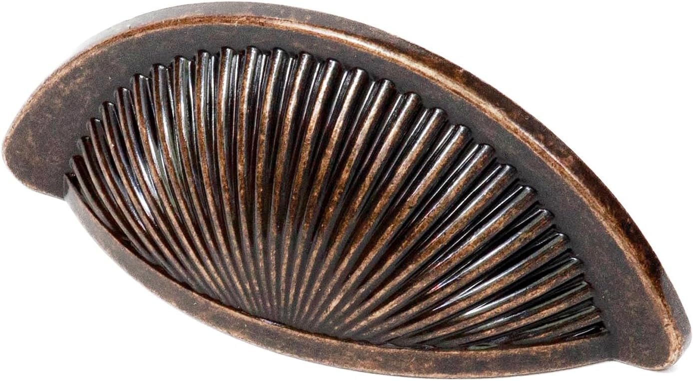 Decoranddecor Half Moon Shaker Cup Handles Knobs Pulls (Antique Copper)