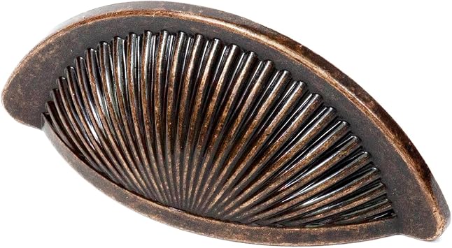 Decoranddecor Arro Half Moon Shaker Cup Handles Cabinet Pulls Zinc 64mm Hole Centre Antique Copper - 1 Pack
