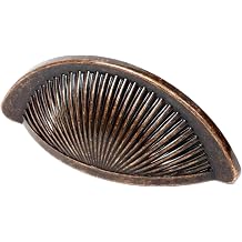 Decoranddecor Arro Half Moon Shaker Cup Handles Cabinet Pulls Zinc 64mm Hole Centre Antique Copper - 1 Pack