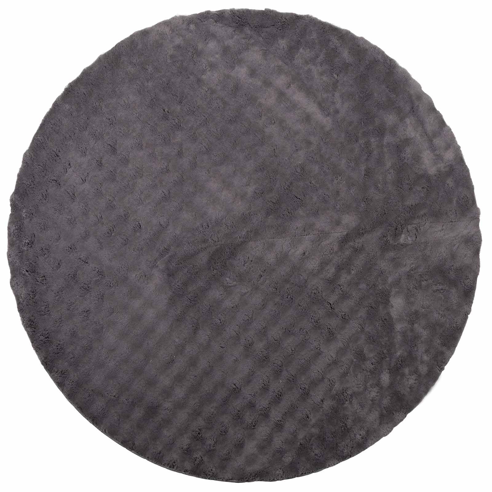Tappeto rotondo Sirolo, 120 cm, in poliestere facile da pulire, con retro antiscivolo, per soggiorno, camera da letto, cucina e terrazza coperta, colore: antracite