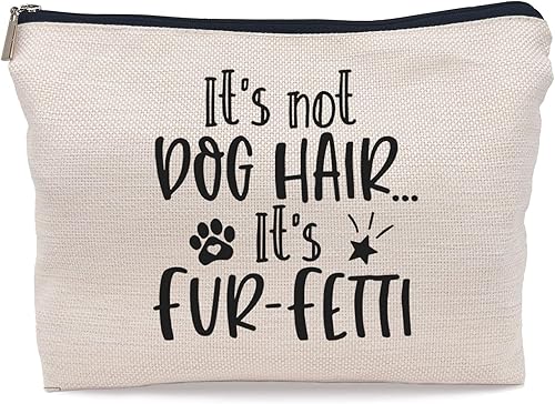 Bolsa de maquillaje con texto en inglés "It's Not Dog Hair", divertida bolsa de maquillaje para amantes de los perros, mujeres y niñas, regalos para