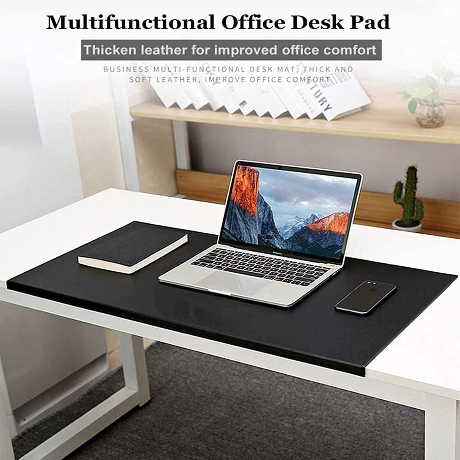 XXXL Podkładka na laptopa, klawiaturę, podkładka pod mysz, rozszerzona, z podparciem nadgarstka, pełna podkładka na biurko, skórzana, ergonomiczna, XXL, XL, 3XL, bardzo duża, A3, A2, papierowa, czarna