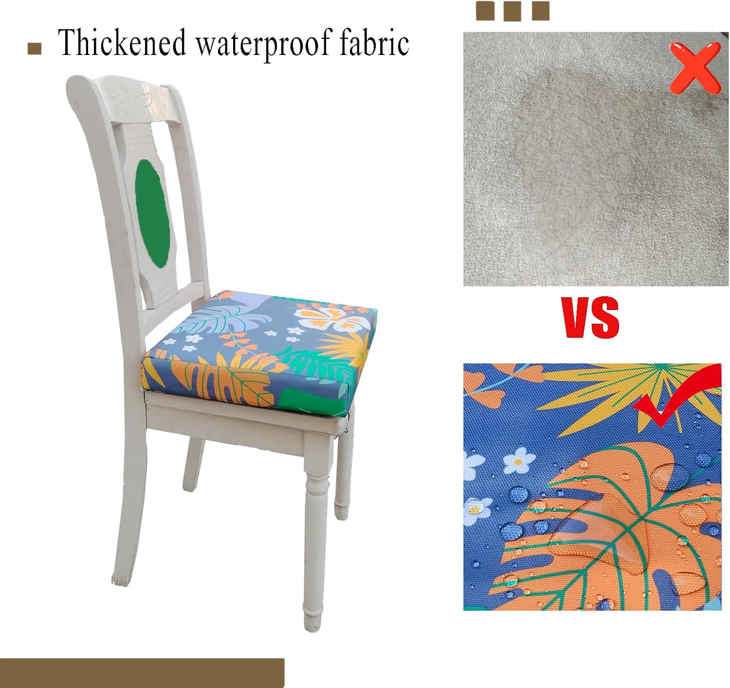 Outdoor Chair Cushions Set of 2,Wateroutdoor Seat Cushions for Patio Furniture 18.5x16x3 Inch with Ties Machine Washable Thick Cushion/Tomorrow's Flower